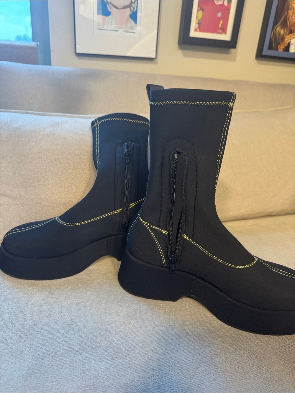 Ganni Retro Flatform Ankle Sockboots are designed to be ankle length - Picture 5 of 12
